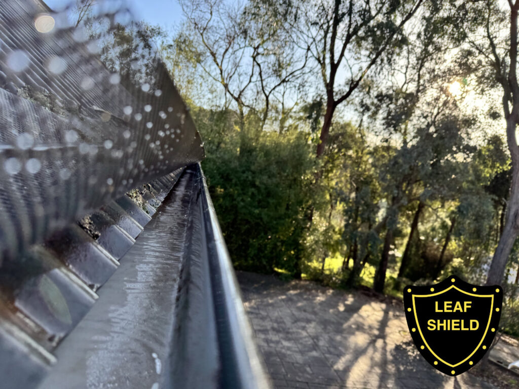 A clean gutter on a home in Melbourne thanks to Leafshield